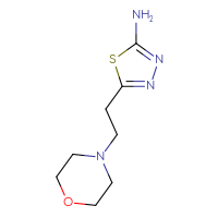 Chemical structure of 5-[2-(morpholin-4-yl)ethyl]-1,3,4-thiadiazol-2-amine - CSSB00015184259