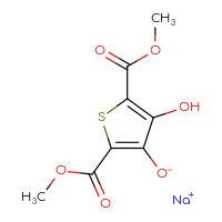 Chemical structure of sodium 4-hydroxy-2,5-bis(methoxycarbonyl)thiophen-3-olate - CSSB00010704521