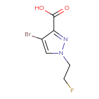 Chemical structure of 4-bromo-1-(2-fluoroethyl)-1H-pyrazole-3-carboxylic acid - CSSB00010783912