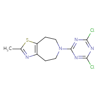 Chemical structure of 2,4-dichloro-6-{2-methyl-4H,5H,6H,7H,8H-[1,3]thiazolo[4,5-d]azepin-6-yl}-1,3,5-triazine - CSSB02535762766