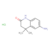 Chemical structure of 6-amino-4,4-dimethyl-1,2,3,4-tetrahydroquinolin-2-one hydrochloride - CSSB00161115327