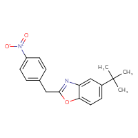 Chemical structure of 5-tert-butyl-2-[(4-nitrophenyl)methyl]-1,3-benzoxazole - CSSB00020652052