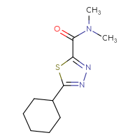 Chemical structure of 5-cyclohexyl-N,N-dimethyl-1,3,4-thiadiazole-2-carboxamide - CSSB15027970657