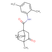 Chemical structure of N-(2,5-dimethylphenyl)-4,7,7-trimethyl-3-oxobicyclo[2.2.1]heptane-1-carboxamide - CSSB00121727348