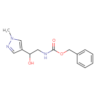Chemical structure of benzyl N-[2-hydroxy-2-(1-methyl-1H-pyrazol-4-yl)ethyl]carbamate - CSSB00022535088