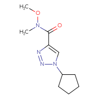 Chemical structure of 1-cyclopentyl-N-methoxy-N-methyl-1H-1,2,3-triazole-4-carboxamide - CSSB07038581335