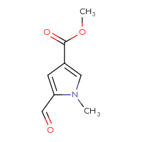 Chemical structure of methyl 5-formyl-1-methyl-1H-pyrrole-3-carboxylate - CSSB00009873232