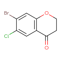 Chemical structure of 7-bromo-6-chloro-3,4-dihydro-2H-1-benzopyran-4-one - CSSB00010011321