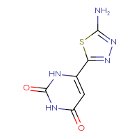 Chemical structure of 6-(5-amino-1,3,4-thiadiazol-2-yl)-1,2,3,4-tetrahydropyrimidine-2,4-dione - CSSB00021587922