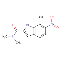 Chemical structure of N,N,7-trimethyl-6-nitro-1H-indole-2-carboxamide - CSSB01150687536
