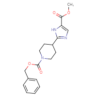 Chemical structure of benzyl 4-[5-(methoxycarbonyl)-1H-imidazol-2-yl]piperidine-1-carboxylate - CSSB03549490365