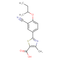 Chemical structure of 2-[4-(butan-2-yloxy)-3-cyanophenyl]-4-methyl-1,3-thiazole-5-carboxylic acid - CSSB00138411312