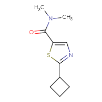 Chemical structure of 2-cyclobutyl-N,N-dimethyl-1,3-thiazole-5-carboxamide - CSSB06917107630