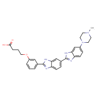 Chemical structure of 4-(3-{6-[6-(4-methylpiperazin-1-yl)-1H-1,3-benzodiazol-2-yl]-1H-1,3-benzodiazol-2-yl}phenoxy)butanoic acid - CSSB00102527309
