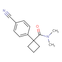 Chemical structure of 1-(4-cyanophenyl)-N,N-dimethylcyclobutane-1-carboxamide - CSSB07133980329