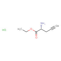 Chemical structure of ethyl (2R)-2-aminopent-4-ynoate hydrochloride - CSSB20963520487