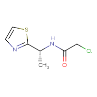Chemical structure of 2-chloro-N-[(1R)-1-(1,3-thiazol-2-yl)ethyl]acetamide - CSSB00153857827