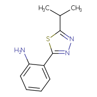 Chemical structure of 2-[5-(propan-2-yl)-1,3,4-thiadiazol-2-yl]aniline - CSSB00010313044