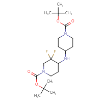 Chemical structure of tert-butyl 4-({1-[(tert-butoxy)carbonyl]piperidin-4-yl}amino)-3,3-difluoropiperidine-1-carboxylate - CSSB00010732452