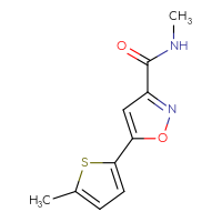 Chemical structure of N-methyl-5-(5-methylthiophen-2-yl)-1,2-oxazole-3-carboxamide - CSSB15025261863