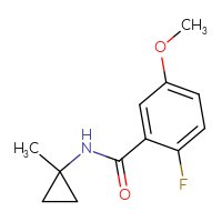 Chemical structure of 2-fluoro-5-methoxy-N-(1-methylcyclopropyl)benzamide - CSSB03560075473