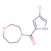 Chemical structure of 4-(4-chloro-1H-pyrrole-2-carbonyl)-1,4-oxazepane - CSSB00076511034