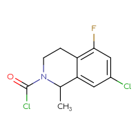 Chemical structure of 7-chloro-5-fluoro-1-methyl-1,2,3,4-tetrahydroisoquinoline-2-carbonyl chloride - CSSB14995249818