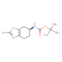 Chemical structure of tert-butyl N-[(6S)-2-bromo-4,5,6,7-tetrahydro-1,3-benzothiazol-6-yl]carbamate - CSSB02125968542