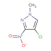 Chemical structure of 4-chloro-1-methyl-3-nitro-1H-pyrazole - CSSB00011976267