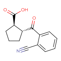 Chemical structure of (1R,2R)-2-(2-cyanobenzoyl)cyclopentane-1-carboxylic acid - CSSB00025752616