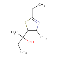 Chemical structure of 2-(2-ethyl-4-methyl-1,3-thiazol-5-yl)butan-2-ol - CSSB06441243970