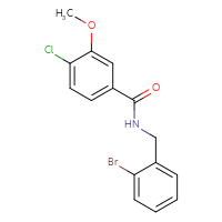 Chemical structure of N-[(2-bromophenyl)methyl]-4-chloro-3-methoxybenzamide - CSSB02043405651