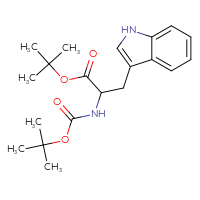 Chemical structure of tert-butyl 2-{[(tert-butoxy)carbonyl]amino}-3-(1H-indol-3-yl)propanoate - CSSB00160517537