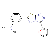 Chemical structure of 3-[3-(furan-2-yl)-[1,2,4]triazolo[3,4-b][1,3,4]thiadiazol-6-yl]-N,N-dimethylaniline - CSSB00121624264