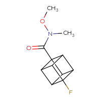 Chemical structure of 8-fluoro-N-methoxy-N-methylcubane-1-carboxamide - CSSB21154630018