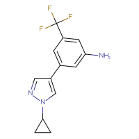 Chemical structure of 3-(1-cyclopropyl-1H-pyrazol-4-yl)-5-(trifluoromethyl)aniline - CSSB03507905186