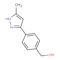 Chemical structure of [4-(5-methyl-1H-pyrazol-3-yl)phenyl]methanol - CSSB02388952169