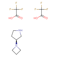 Chemical structure of (3S)-3-(azetidin-1-yl)pyrrolidine; bis(trifluoroacetic acid) - CSSB07254831457