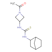 Chemical structure of 3-(1-acetylazetidin-3-yl)-1-{bicyclo[2.2.1]heptan-2-yl}thiourea - CSSB21432519279