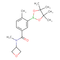 Chemical structure of N,4-dimethyl-N-(oxetan-3-yl)-3-(4,4,5,5-tetramethyl-1,3,2-dioxaborolan-2-yl)benzamide - CSSB02526775757