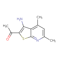 Chemical structure of 1-{3-amino-4,6-dimethylthieno[2,3-b]pyridin-2-yl}ethan-1-one - CSSB00000017710