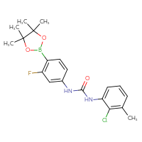 Chemical structure of 3-(2-chloro-3-methylphenyl)-1-[3-fluoro-4-(4,4,5,5-tetramethyl-1,3,2-dioxaborolan-2-yl)phenyl]urea - CSSB21332062727