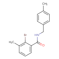 Chemical structure of 2-bromo-3-methyl-N-[(4-methylphenyl)methyl]benzamide - CSSB00001798467