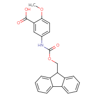 Chemical structure of 5-({[(9H-fluoren-9-yl)methoxy]carbonyl}amino)-2-methoxybenzoic acid - CSSB00010151767