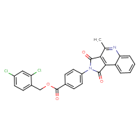 Chemical structure of (2,4-dichlorophenyl)methyl 4-{4-methyl-1,3-dioxo-1H,2H,3H-pyrrolo[3,4-c]quinolin-2-yl}benzoate - CSSB00121689200