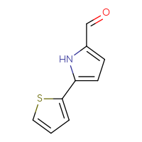 Chemical structure of 5-(thiophen-2-yl)-1H-pyrrole-2-carbaldehyde - CSSB00000076767