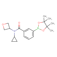 Chemical structure of N-cyclopropyl-N-(oxetan-3-yl)-3-(4,4,5,5-tetramethyl-1,3,2-dioxaborolan-2-yl)benzamide - CSSB02229498932