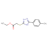 Chemical structure of ethyl 2-{[5-(4-methylphenyl)-4H-1,2,4-triazol-3-yl]sulfanyl}acetate - CSSB00025862679