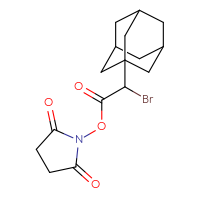 Chemical structure of 2,5-dioxopyrrolidin-1-yl 2-(adamantan-1-yl)-2-bromoacetate - CSSB20271179971