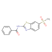 Chemical structure of N-(6-methanesulfonyl-1,3-benzothiazol-2-yl)benzamide - CSSB00026319779